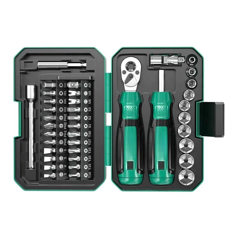 40Pcs Cr-V Ratchet Screwdriver Socket Set Portable Multifunctional Repair Tool Kit for Car Home Electronics Maintenance from PriceLows™