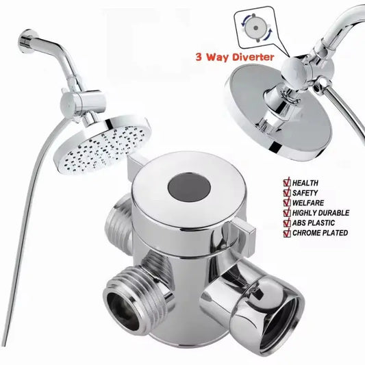 Shower Head Diverter Valve | Brass Construction | G1/2 Inch Connector | 3 Mode from PriceLows™