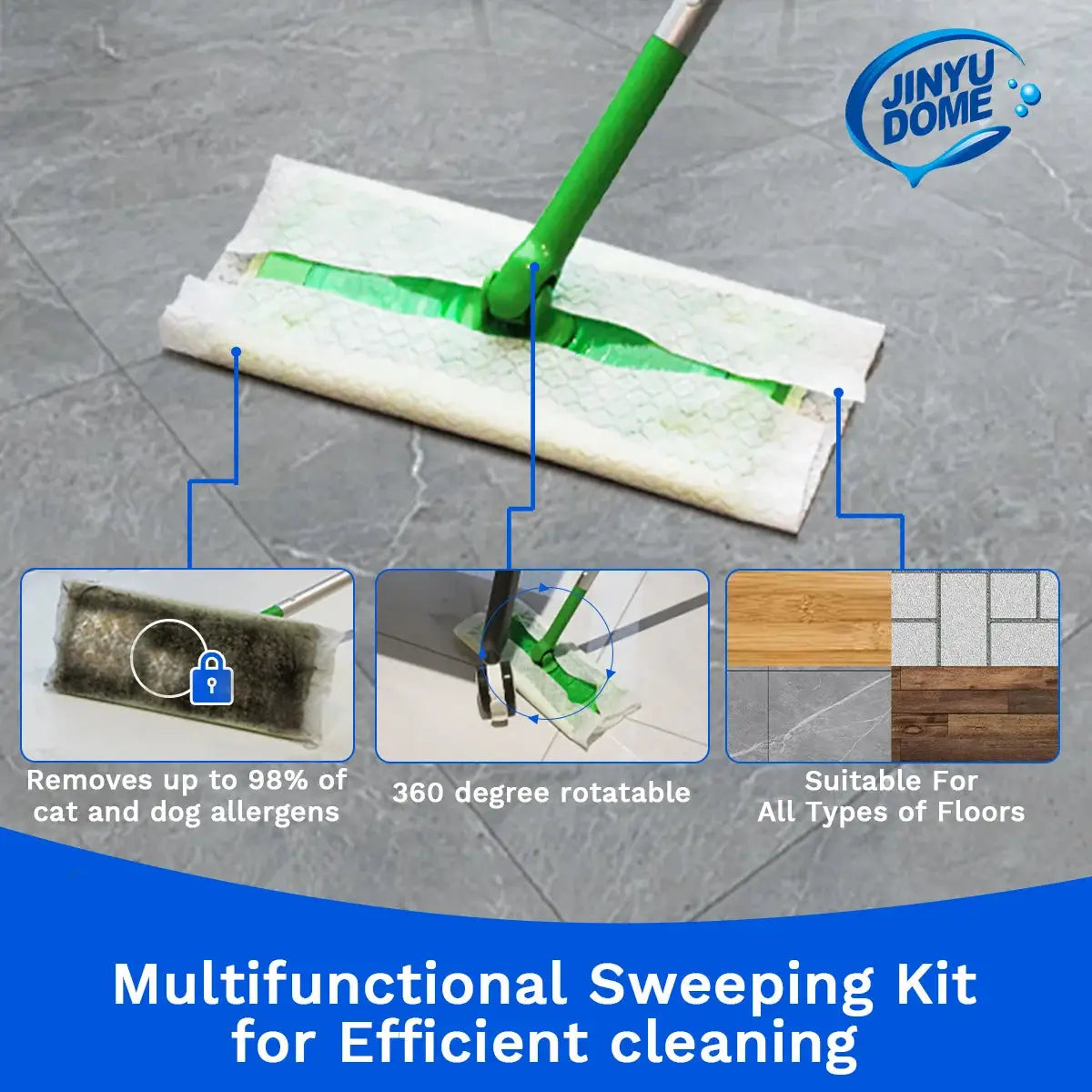 JINYUDOME Electrostatic Dust Mop Pads 8.8x12inch High-Efficiency Disposable Swiffer Wet/Dry Mop Floor Cleaning Cloths from PriceLows™
