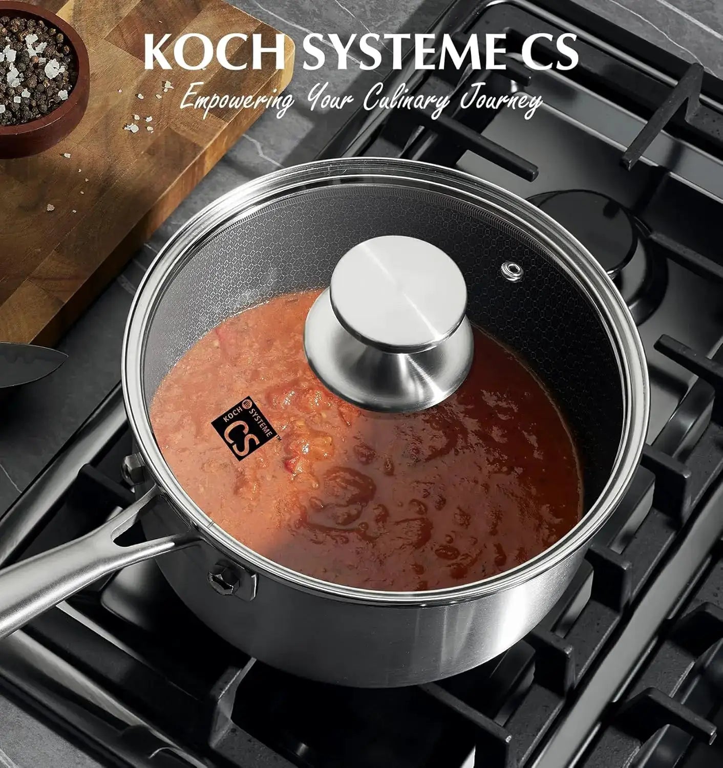 KOCH SYSTEME CS Hybrid Nonstick Stainless Steel Saucepan Set, 1QT & 2QT Triply Stainless Steel Saucepan Set, Induction Ready from PriceLows™