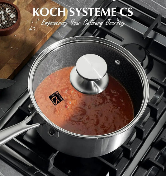 KOCH SYSTEME CS Hybrid Nonstick Stainless Steel Saucepan, 1+2+3 Quart Tri-Ply Stainless Steel Sauce Pan, Sauce Pan Set from PriceLows™