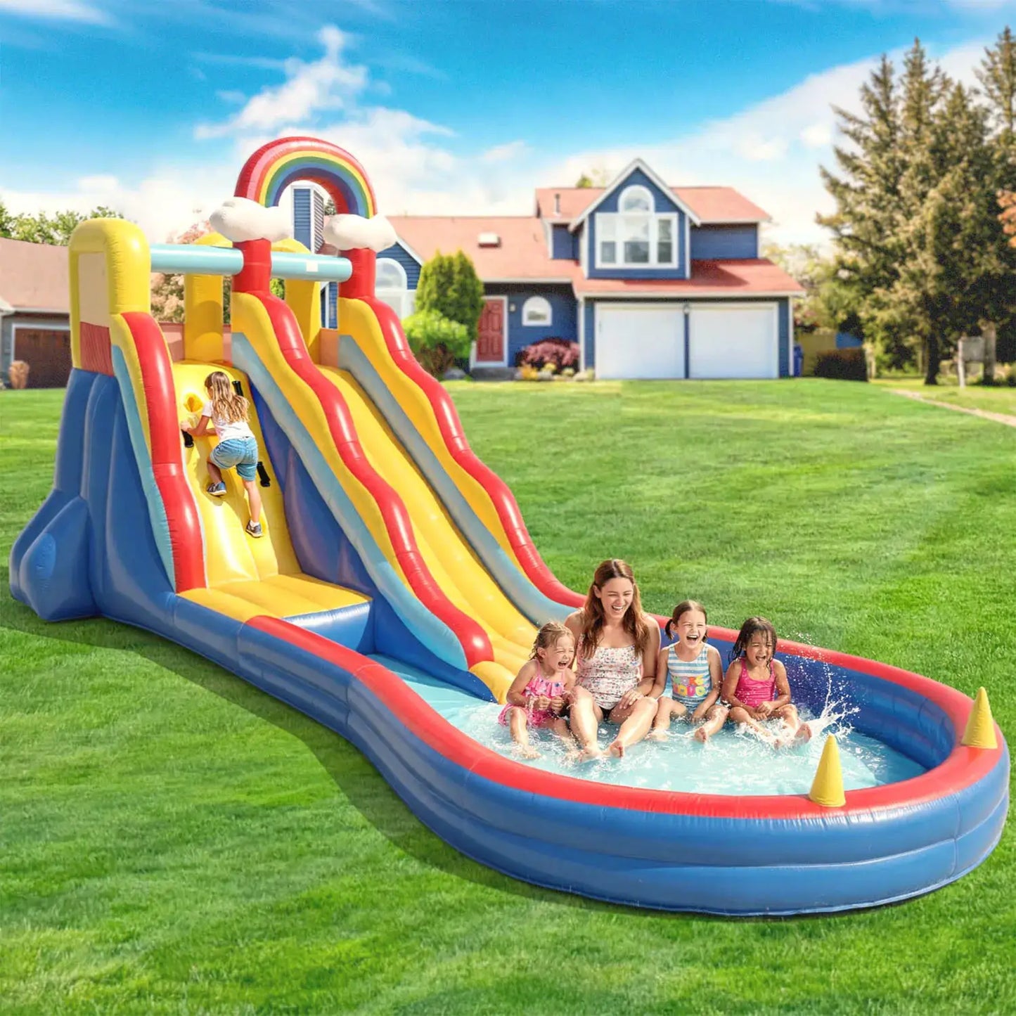 Commerci 6.1m Inflatable Bounce House Water Slide With 680W Blower for Kids and Adults Children's Playground from PriceLows™