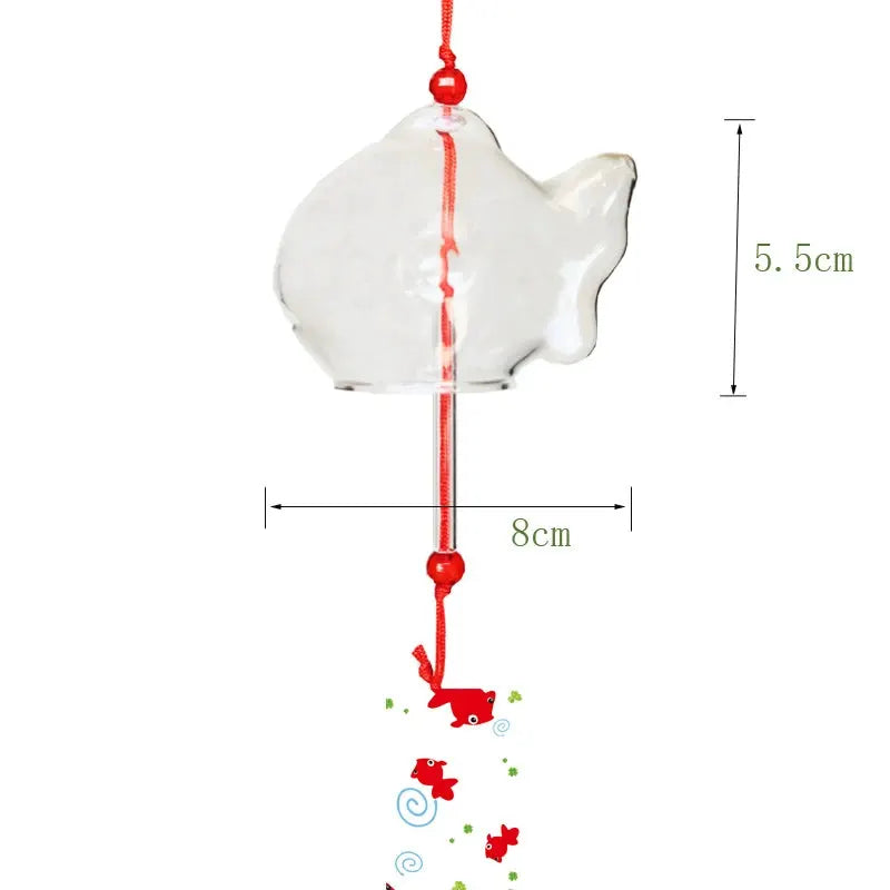 Wind Chime Chimes Japanese Glass s Style Goldfish Garden Hanging Outdoor Decor Pendant Furin Decorative Fish Ornament from PriceLows™