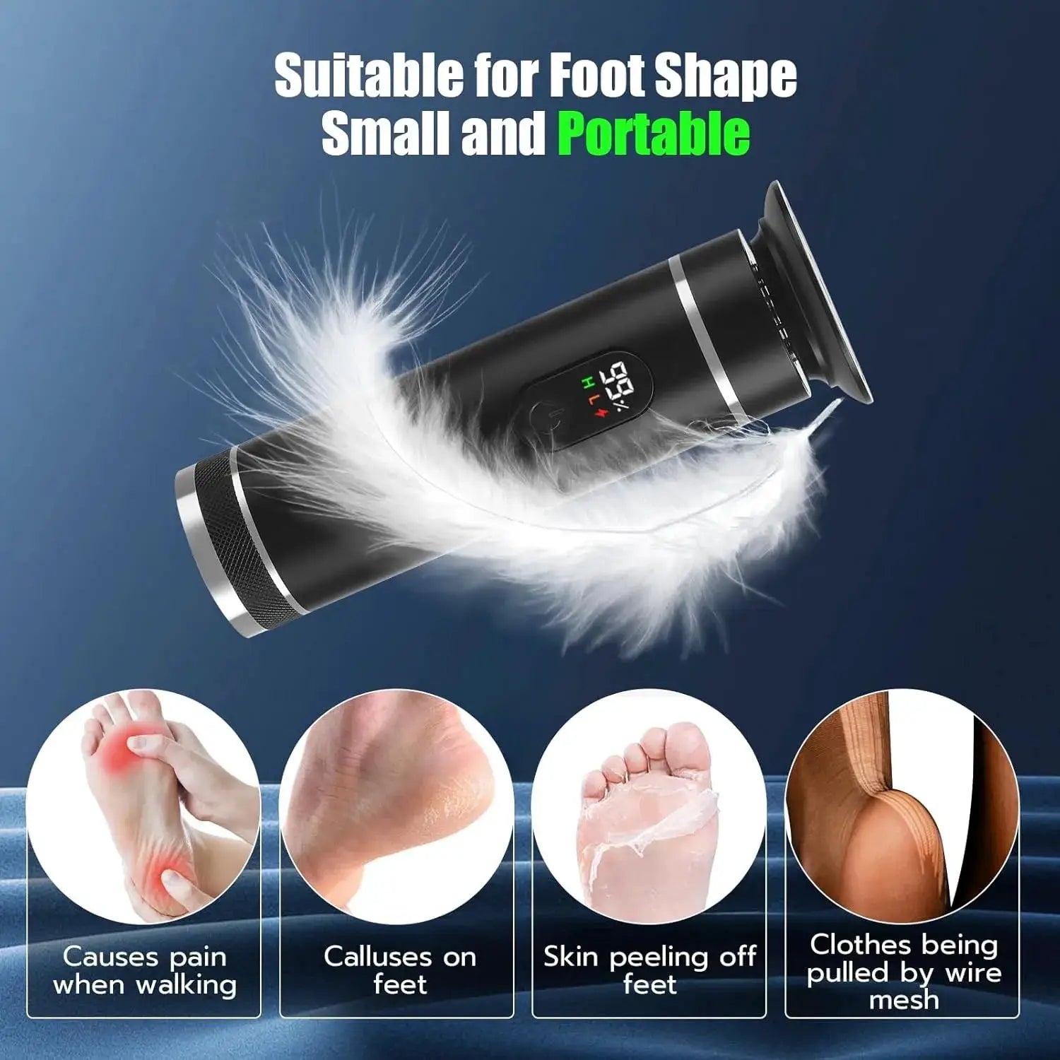 Aluminum Alloy Professional Electric Callus Remover With 60PCS Replacement Pads Electric Foot File, Foot Care Tools, Gift Box from PriceLows™