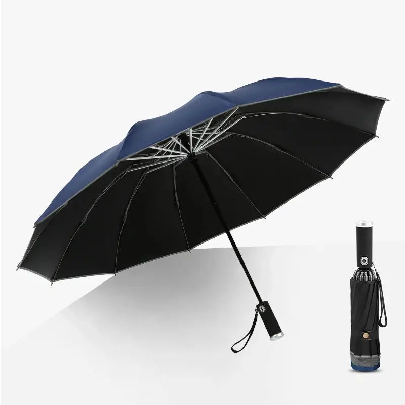 Automatic Umbrella | LED Flashlight | UV Sun Protection | Blue Green Black