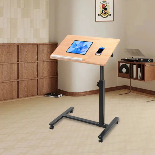 Mobile Standing Computer Desk Rolling Adjustable Height Mobile Workstation W/ Wheels for Standing Desk Laptop Study Home/Office from PriceLows™