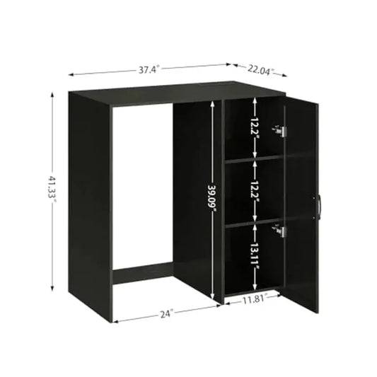 Mini Fridge Cabinet with Storage, Coffee Bar Cabinet with Power Outlet,Fits 24" Wine Fridge, 3-Tier Organizer from PriceLows™