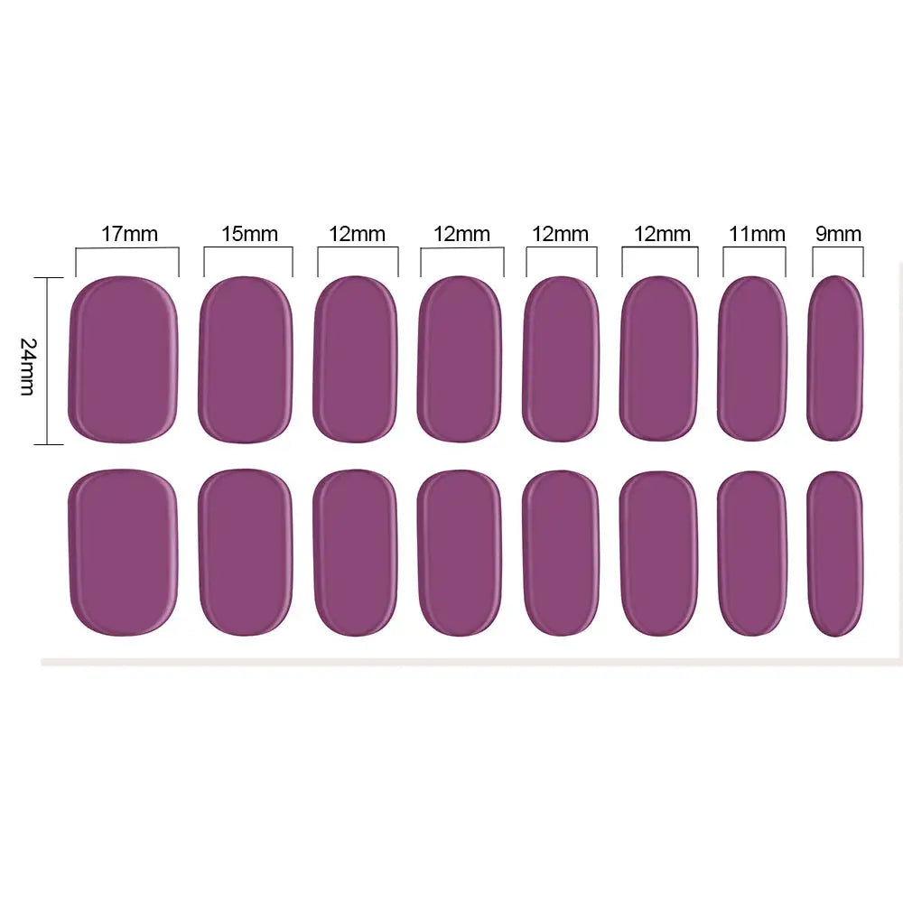 1Pcs Semi-Cured UV Gel Nail Sticker Pure Color Full Cover Waterproof Long-lasting Nail Strips 16Tips DIY Nail Polish Stickers *& from PriceLows™