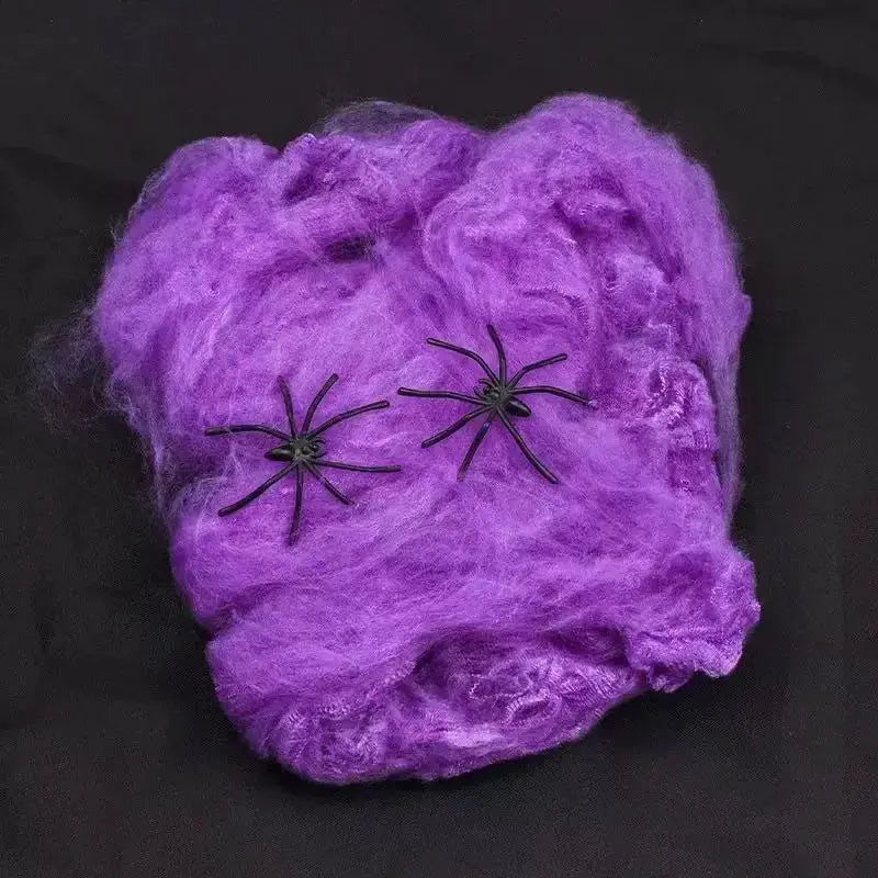 Artificial Spider Web | Stretchy Polyester | Includes Spider | Party Decor