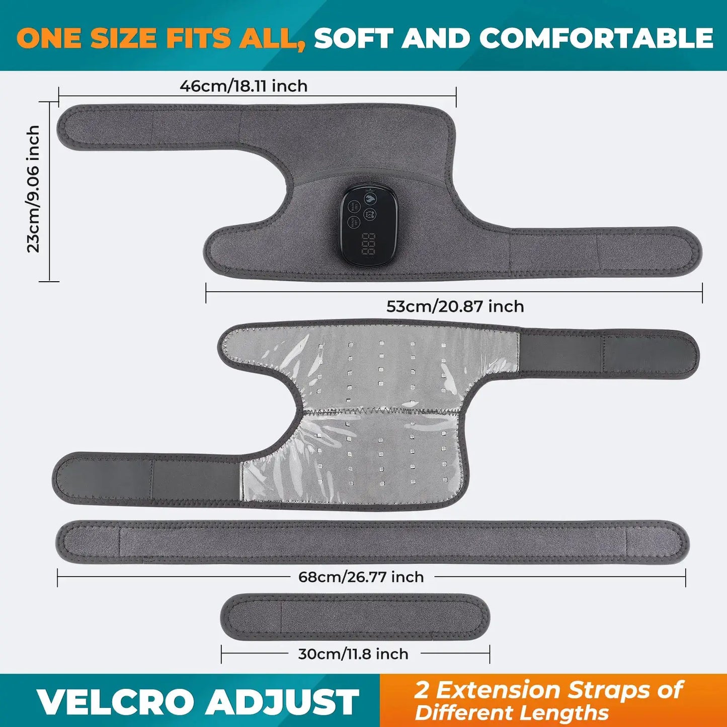 Multi-Function LED Heating Pad | Knee Shoulder Elbow Brace | 660 And 850NM Light | 3 In 1 Thermal Support