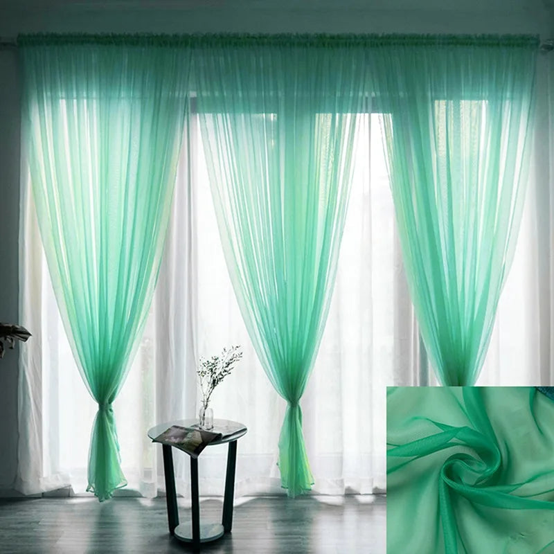 100x200cm 1PC Solid Color Sheer Curtain For Living Room Window String Curtains Bedroom Drape Panel Tulle Treatments from PriceLows™