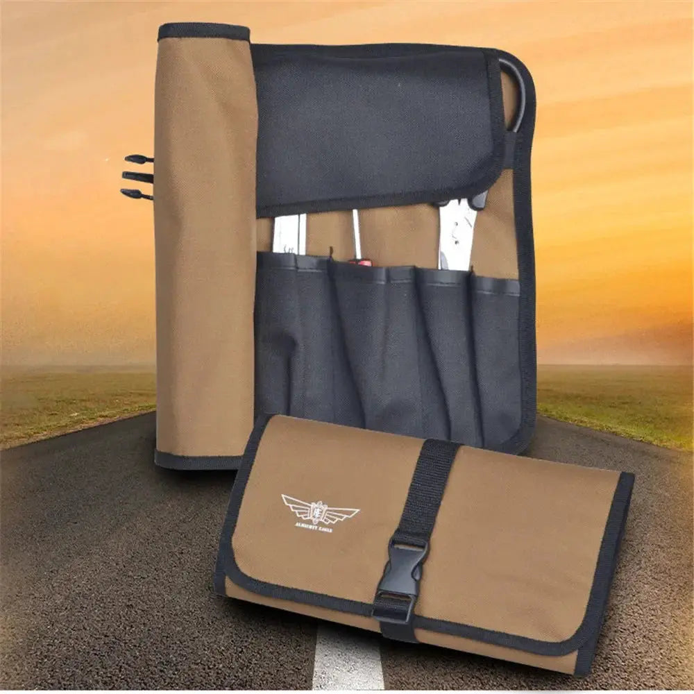 Oxford Cloth Roll Portable Pouch Bag Wrench Tool Foldable Spanner Hammer Camping Pocket Tool Storage Bag Toolkit with 8 Pockets from PriceLows™