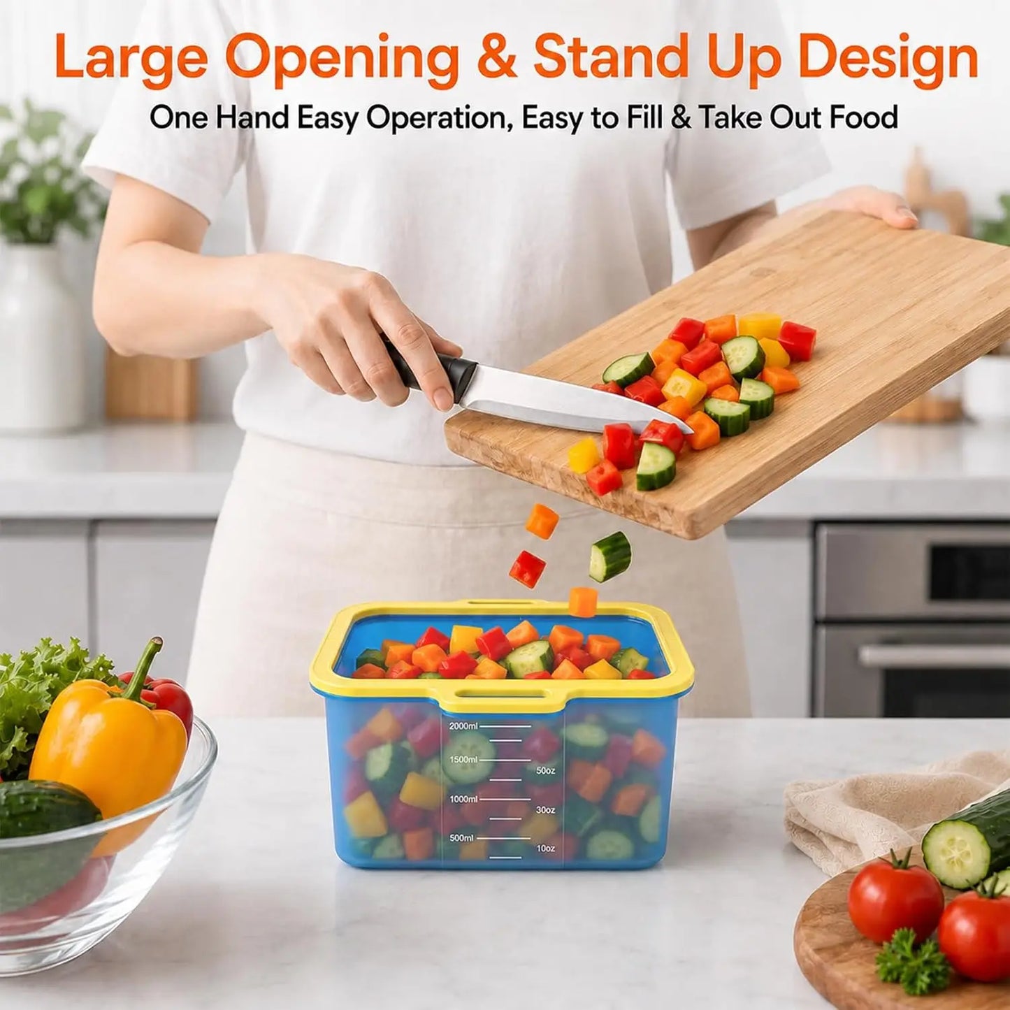 Reusable Silicone Food Storage Bags | 50oz | Magnetic Seal Stand Up | 1 Pack
