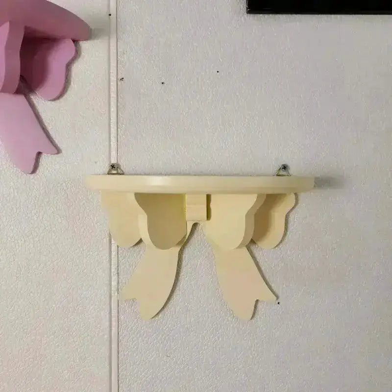 1 Pcs Wooden Decorative Shelves Girls' Room Organizer Holder Pink Wall Shelf Decor Frame Bows Decoration Wooden Storage Rack from PriceLows™