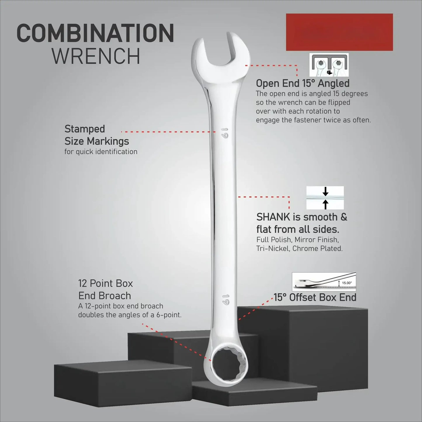 12-Piece Metric Combination Wrench Tool Set, Hand Tools from PriceLows™