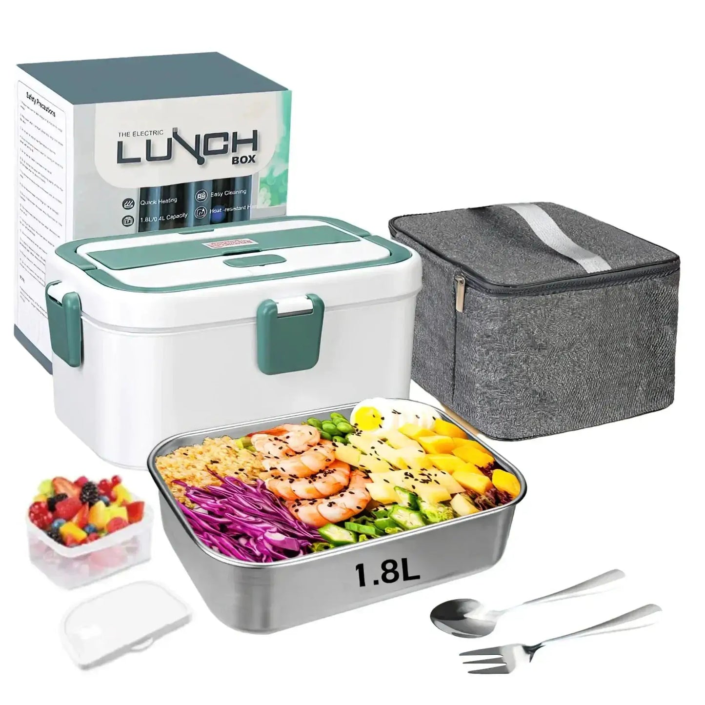 Electric Lunch Box Food Warmer 1.8 L 80W Camping Bento Picnic Portable Food Heater Car/Truck/Home in-car Electric Lunch Box from PriceLows™
