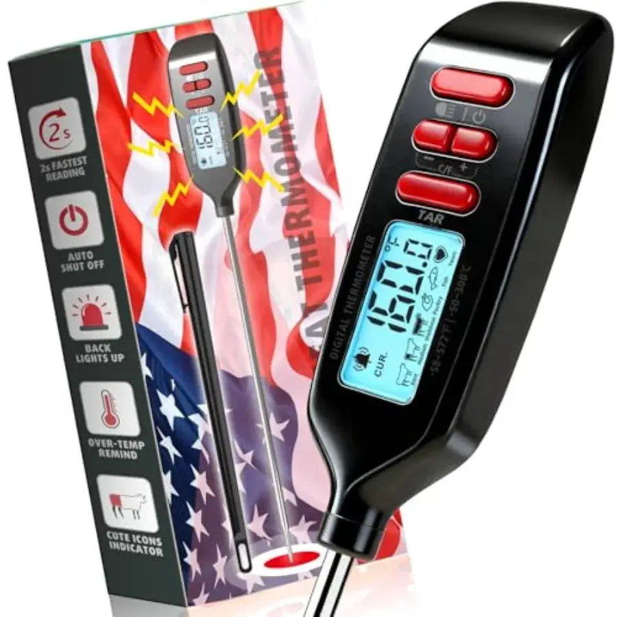 Meat Thermometer Digital Smart Instant Read Food Thermometer with Super Long Probe for Cooking Grilling Baking Kitchen Candy BB from PriceLows™