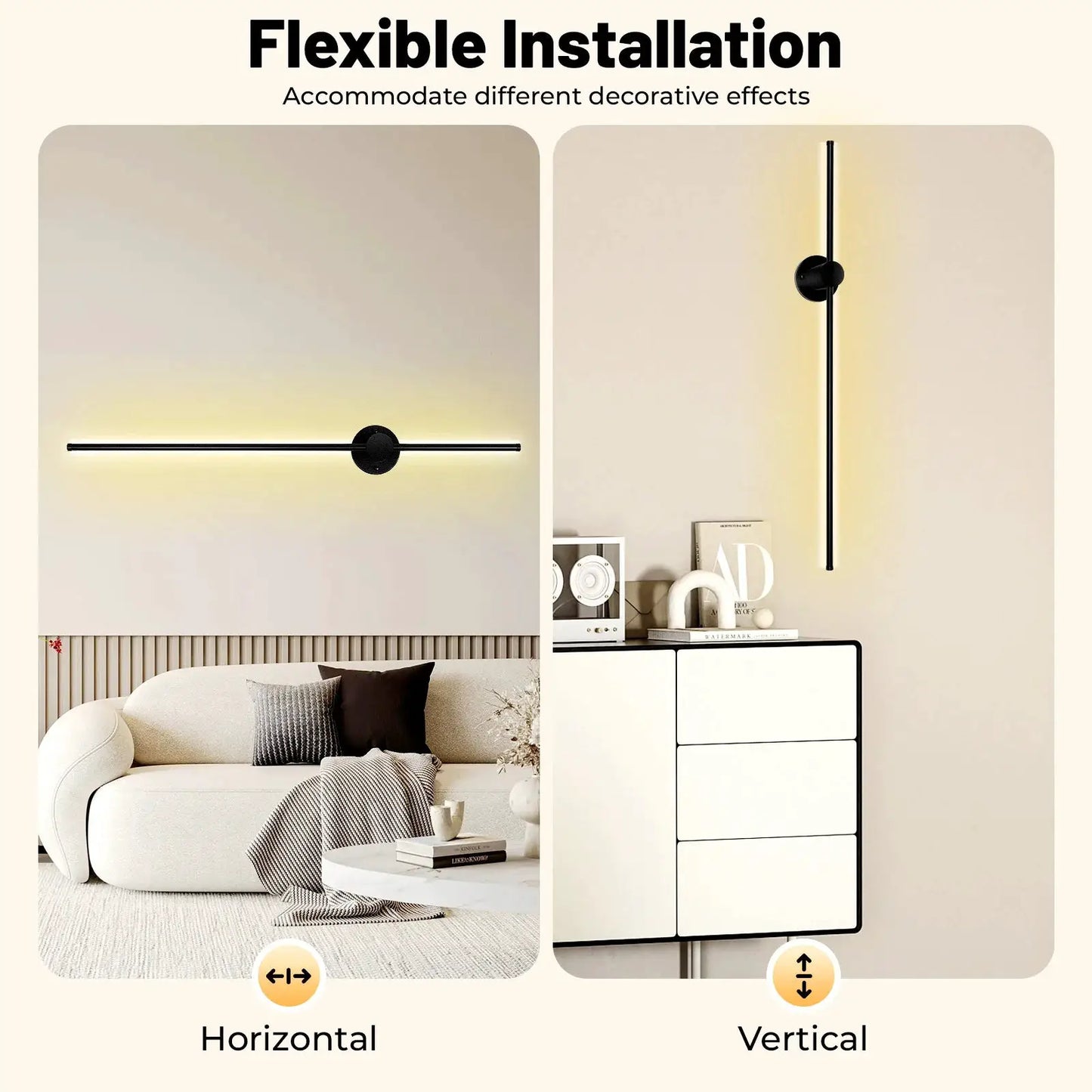 LED Wall Light, 20W Modern Linear Wall Lamp with Acrylic Shade, 3000K Warm Light for Living Room Bedroom Indoor Outdoor from PriceLows™