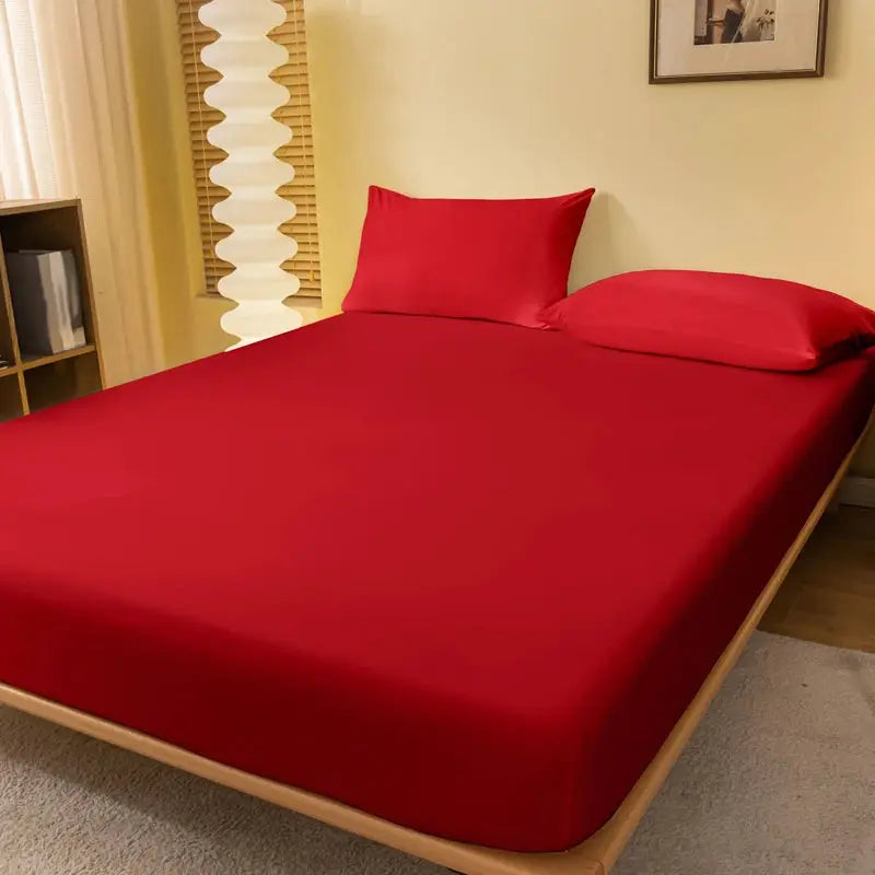 1 piece of solid color matte bed sheet, solid color bed cover for bedroom, bedding (excluding pillowcases) from PriceLows™