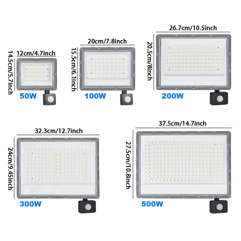 LED Flood Light | PIR Motion Sensor | IP66 Waterproof | 220V 50W-500W