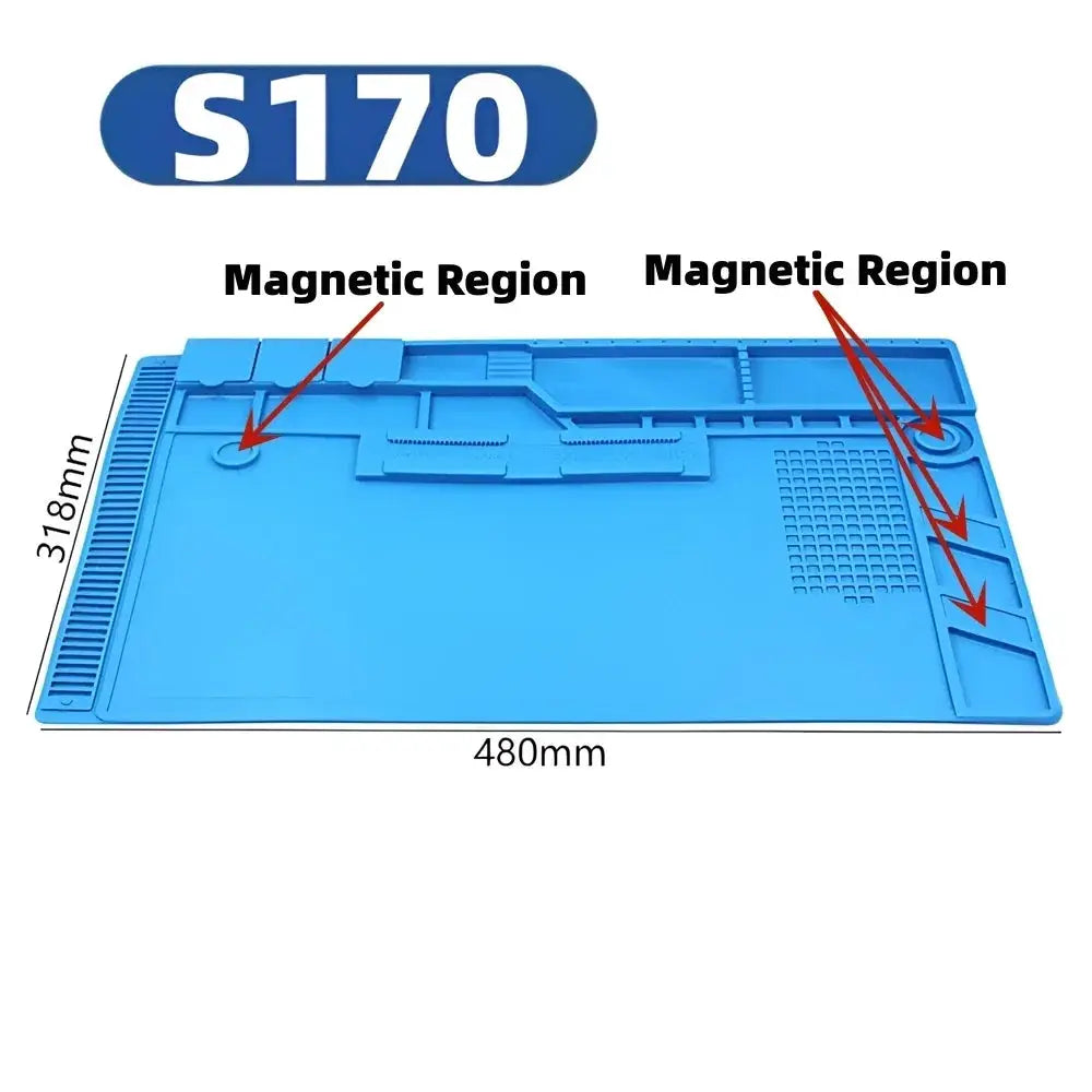 Magnetic Mat Silicone Repair Mat Circuit Board Soldering Pad Heat Resistant 932°F Anti-Static for ESD Iron Phone Repair from PriceLows™