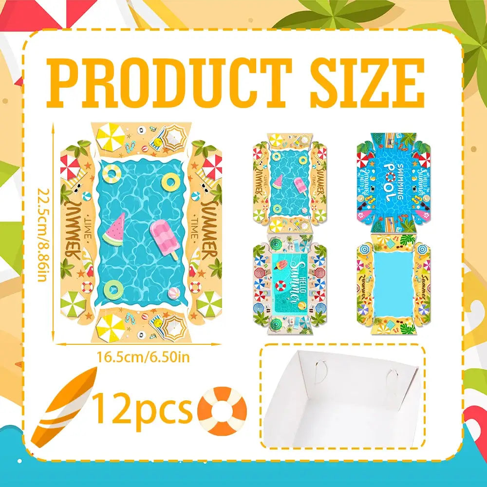 Hawaiian Snack Trays | Tropical Paper Design | 4 8 12 Piece Sets
