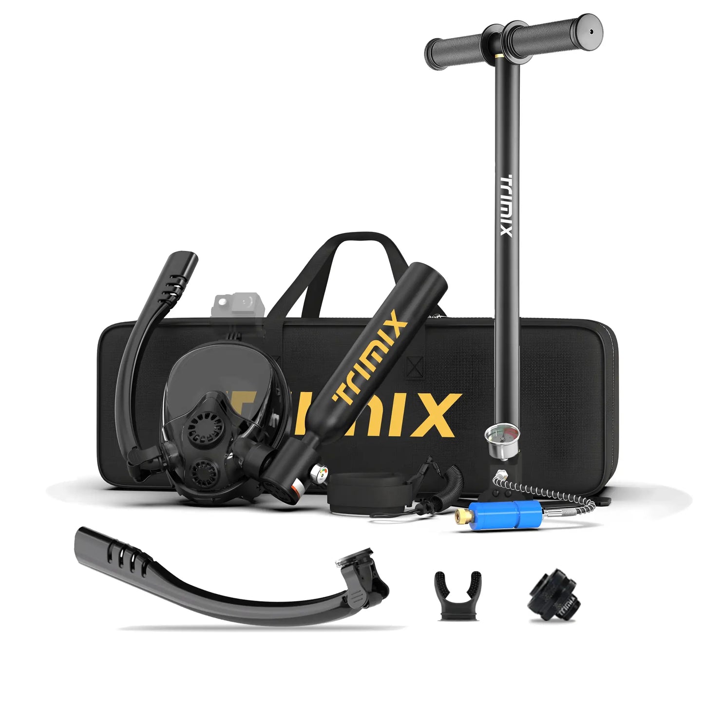 TRIMIX 0.5L Mini Scuba Lung Diving Tank With Snorkeling mask And 4-Level High-Pressure Hand Pump 10 Minutes Breathe from PriceLows™