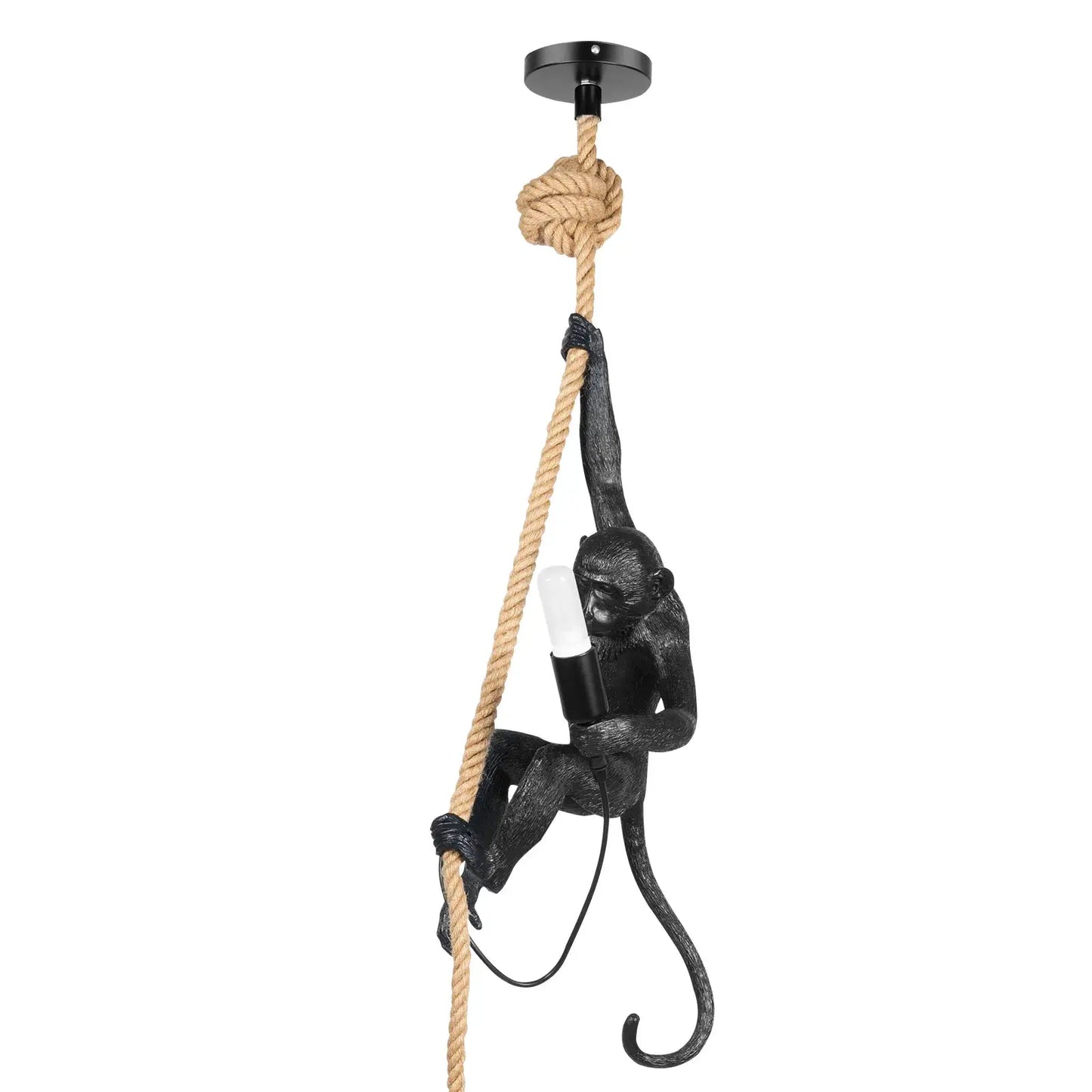 Vintage Resin Hemp Rope Monkey Pendant Light Creative Bedroom Cafe Restaurant Bar Chandelier Ceiling Pendant Lamp Fixture from PriceLows™