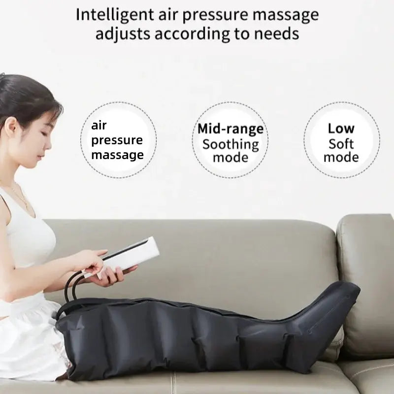 Pneumatic Leg Massager | Thighs, Calves & Feet | 3 Modes | Remote Control