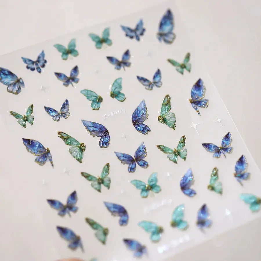 1Pcs 5D Embossed Aurora Butterfly Nail Art Stickers Self Adhesive Decals For Nails Decoration DIY 3D Acrylic Nail Supplies Parts from PriceLows™