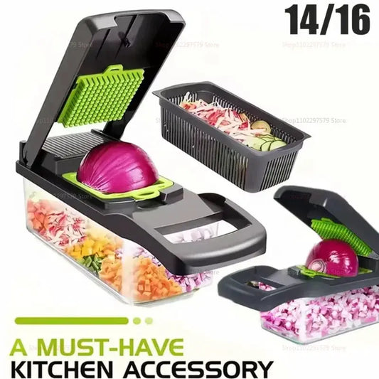 Vegetable Chopper | Stainless Steel Blades | 3 In 1 Grater Slicer | Portable