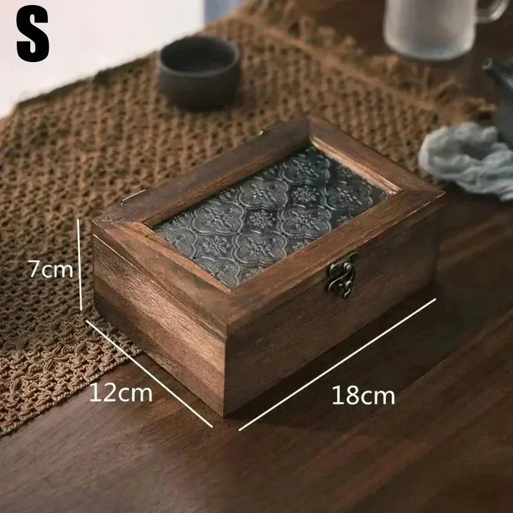 Retro Wooden Storage Box Plain Wood With Lid Multifunction Hinged Boxes Gift Packing Jewelry Case Box Home Sundries Storage Box/ from PriceLows™