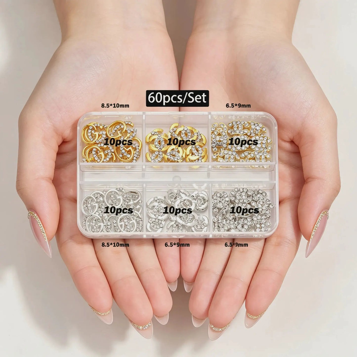 30/60pcs/Box 3D Luxury Metal Nail Art Decorations Alloy Shiny Rhinestones Pearl Gems Zircon Diamond Charms DIY Nail Accessories from PriceLows™