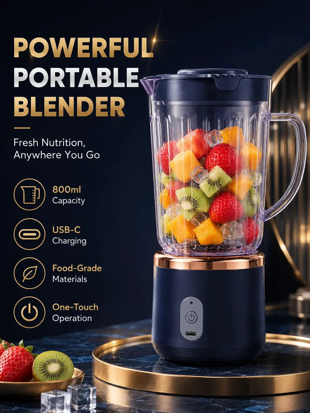 Food Grade 800ml Wireless Blender 1500mAh Battery 6 Blade Fruit Juicer Cup 30W Portable Smoothie Mixer For Shakes Drinks from PriceLows™