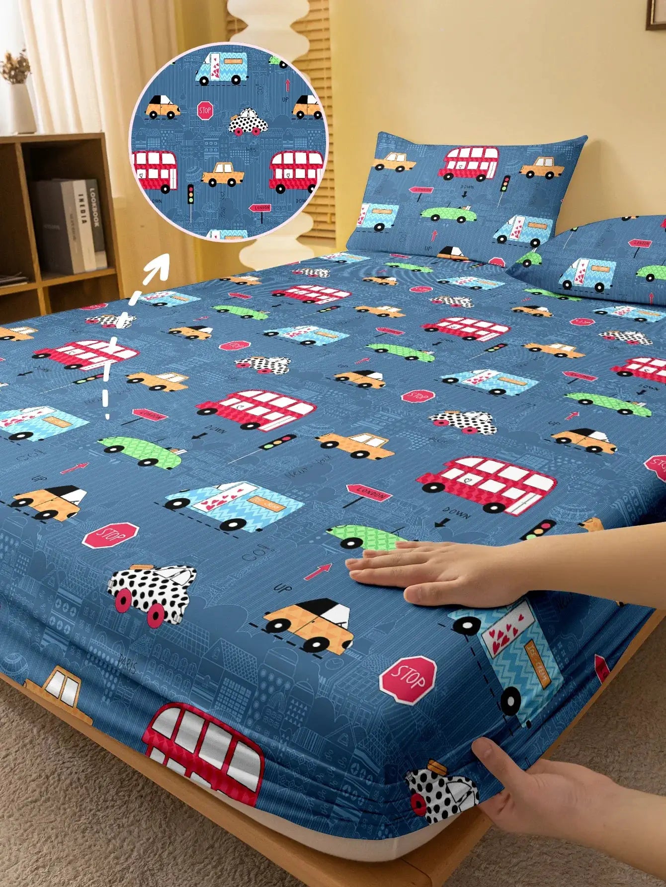 1 cartoon fun printed matte Fitted Sheet, bedroom printed bed cover, bedding (excluding pillowcases) from PriceLows™