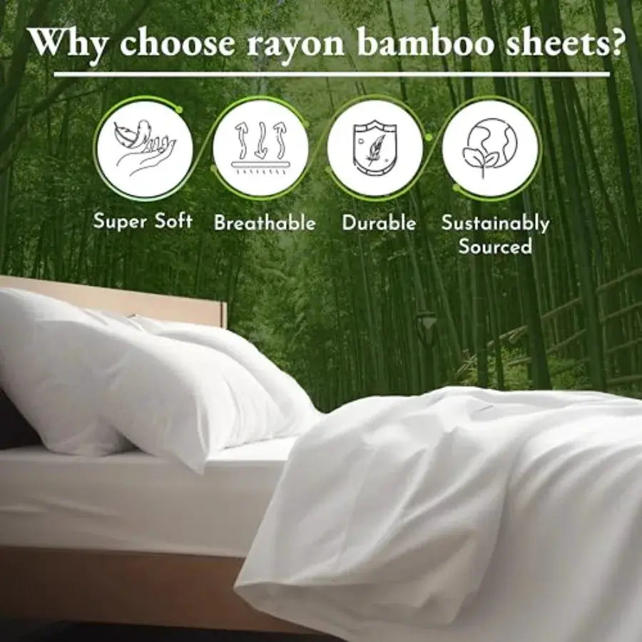 Rayon from Bamboo Sheets Cal Luxury Cooling Blue Sheets for Size Bed with Deep Pocket Fitted Sheet from PriceLows™