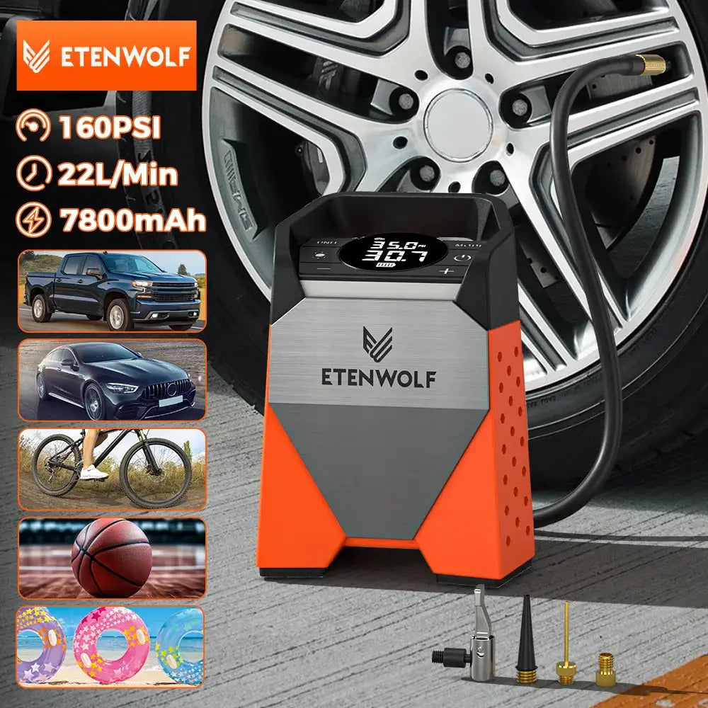 Portable Tire Inflator | 7800mAh Battery | 100 Percent Duty Cycle | S3C