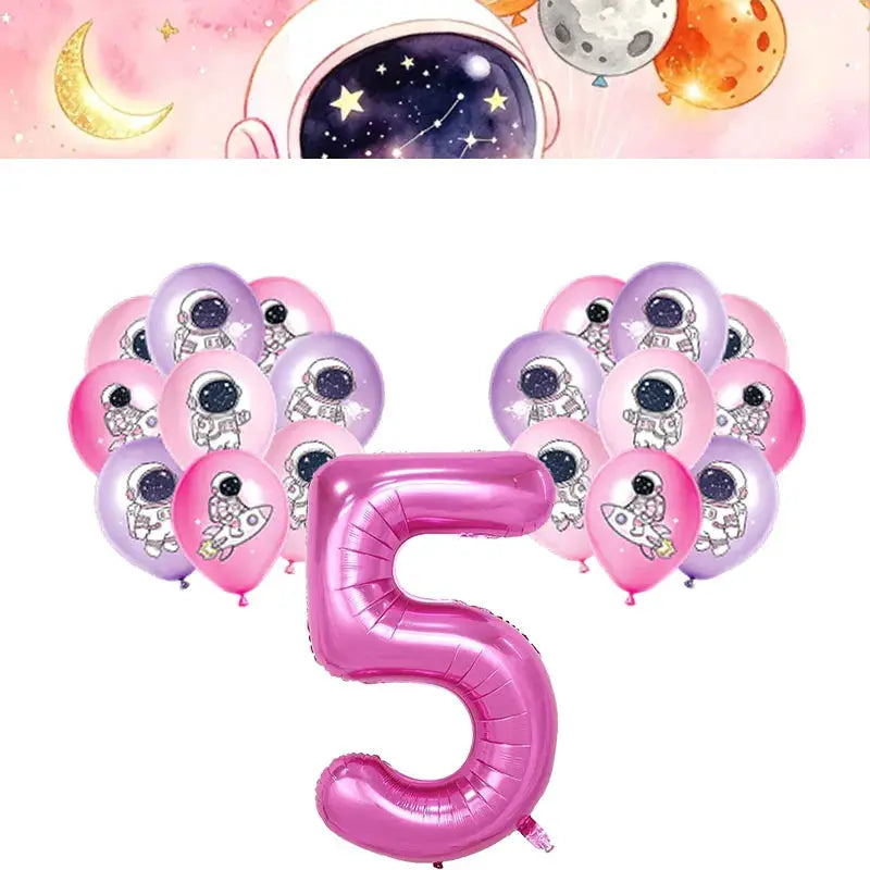 Astronaut Birthday Party Set | 61 Pcs Cup Plates Tablecloth