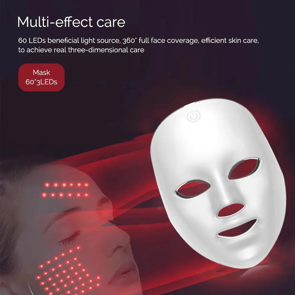 Rechargeable Led Facial Mask | 7 Color Therapy | Skin Rejuvenation