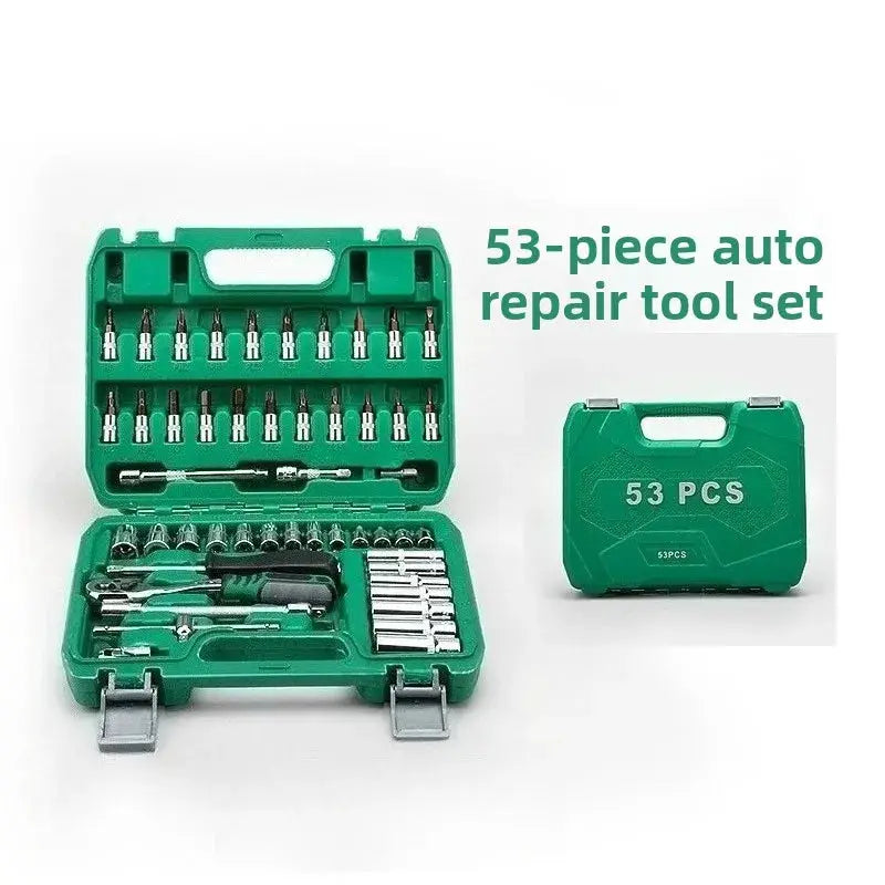 53-piece 24-tooth Auto Repair Tool Kit, Maintenance and Repair Hardware Tool Set, Household Hardware Repair Kit Combination from PriceLows™