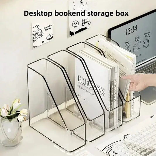 Desk Folder Holder Transparent PET Folder Storage Bin Paper Tray Organizer from PriceLows™