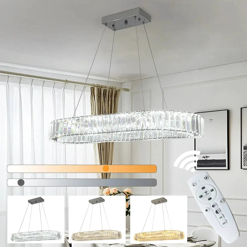 VETRULUS Modern Luxury Crystal Oval Design Led Chandelier Ceiling Lamp Nordic Pendant Hanging Light Fixture Living Bedroom Hotel from PriceLows™