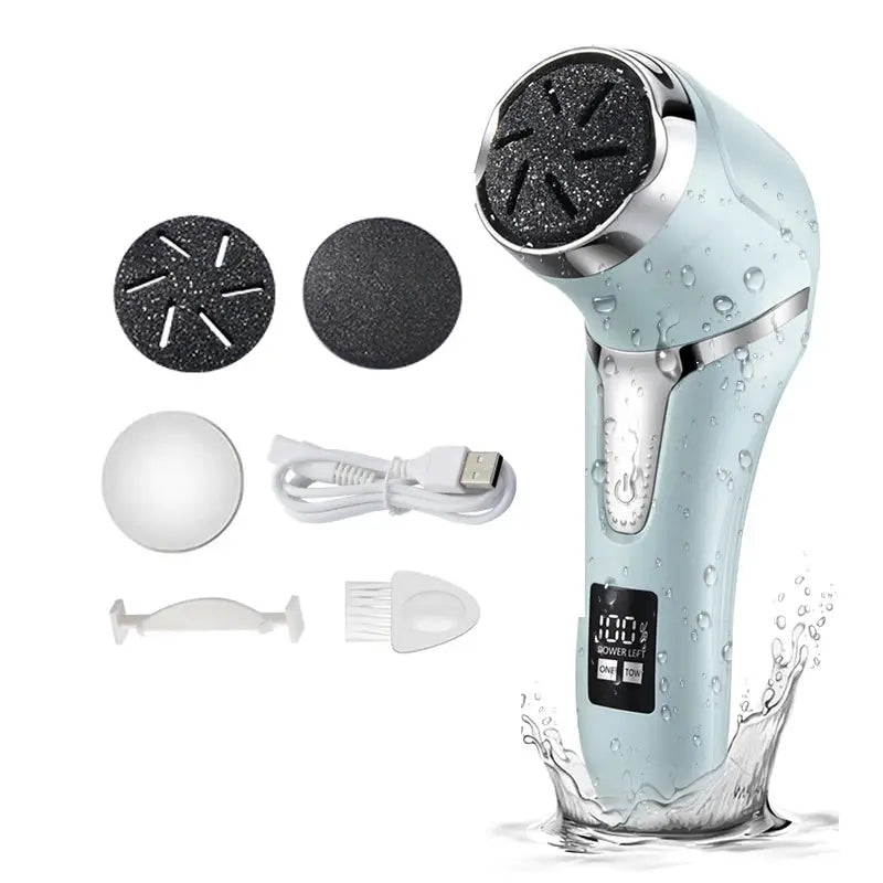Rechargeable three head electric scab remover with chip removal vacuum cleaner, portable foot repair kit, LED display screen from PriceLows™