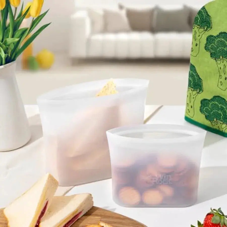 Silicone Food Storage Bags | 100 Percent Silicone | Stand Up Zip | Standard Size