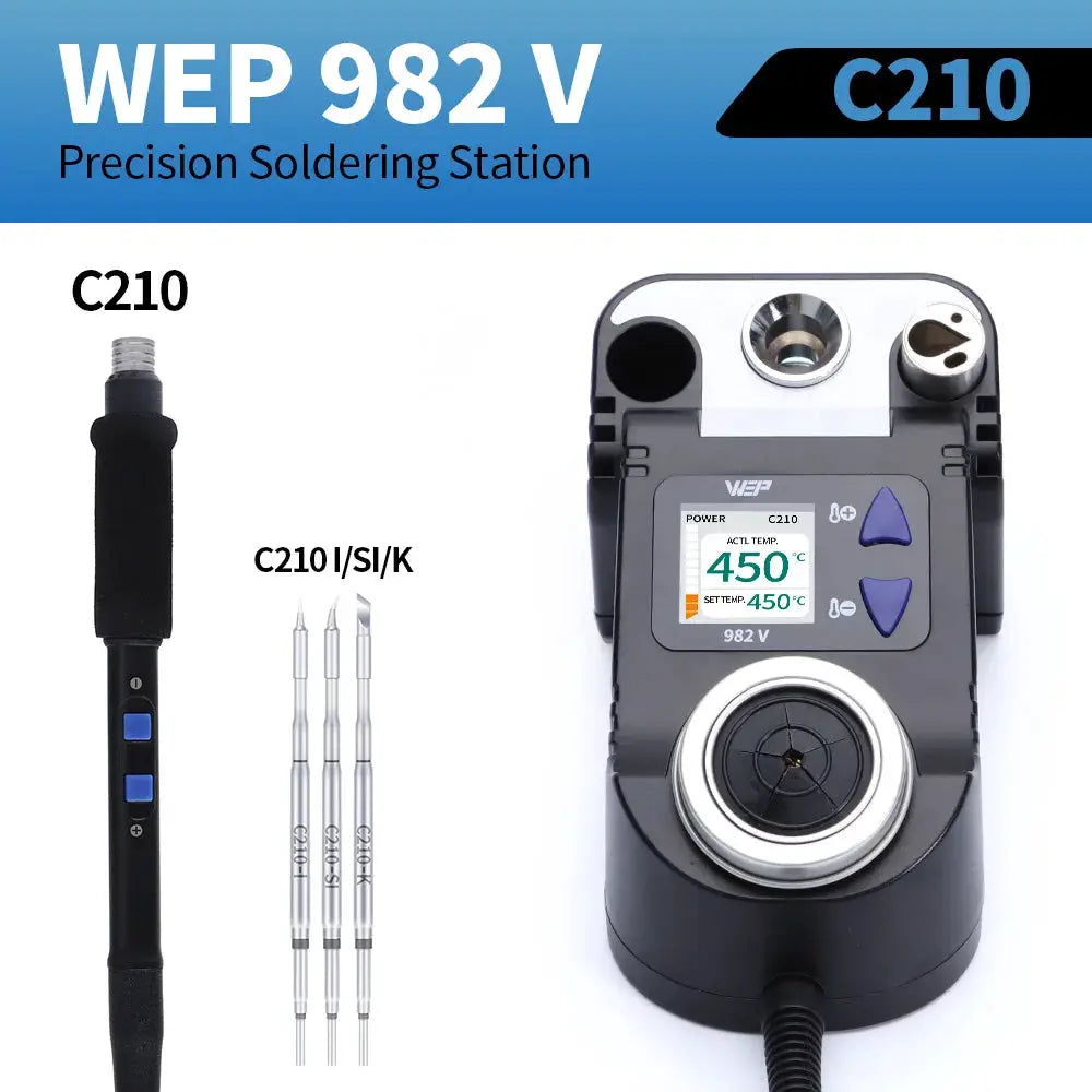WEP 982V Portable Soldering Iron Station C210 C245 Digital Precision Soldering Station For Micro Component Phone Repair Tool from PriceLows™