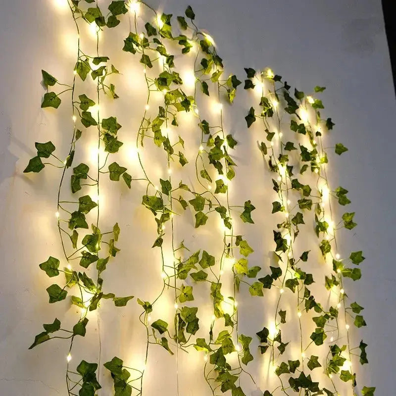 2M/5M/10M Flower Green Leaf String Light Artificial Vine Fairy Light Battery Tree Eave Garland Light for Party Weeding HomeDecor from PriceLows™