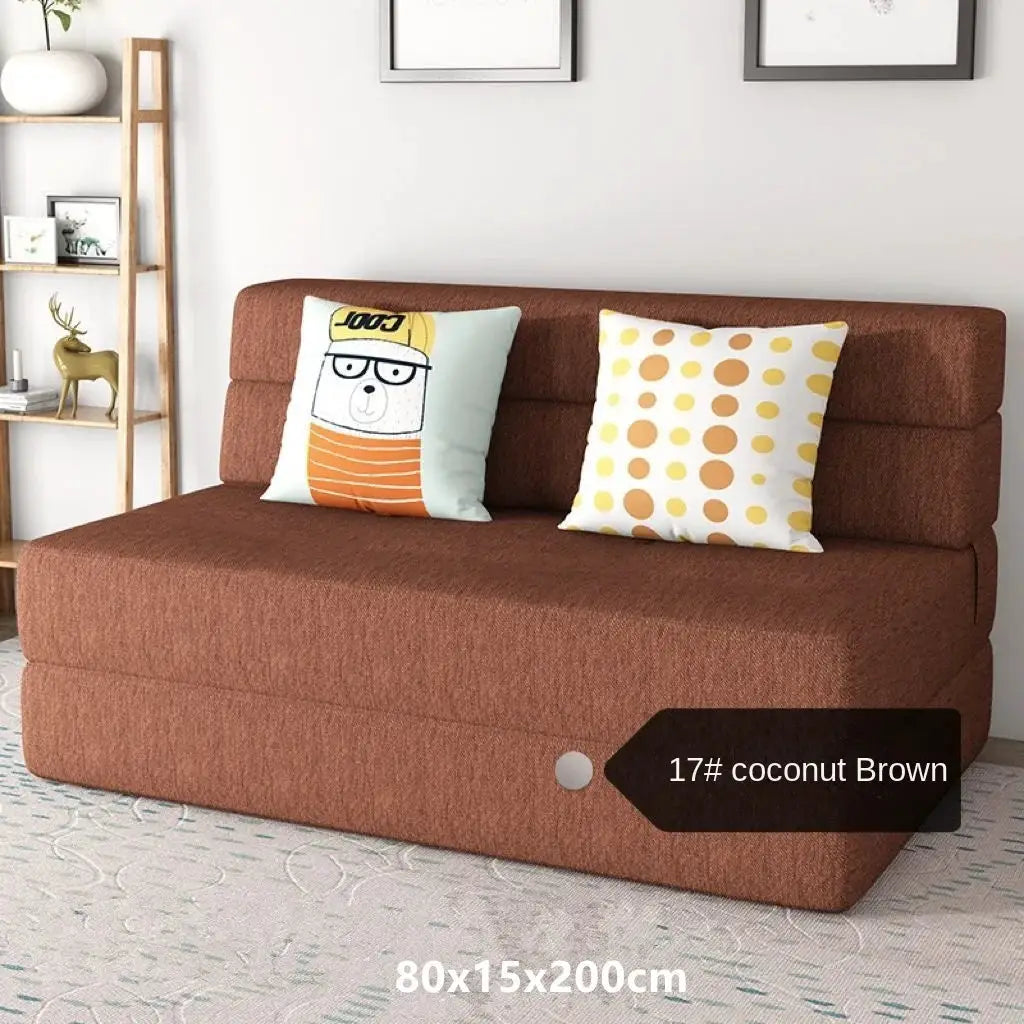 Folding sofa bed dual-purpose small apartment living room bedroom tatami rental house lazy sofa accompanying bed anti-fall pad from PriceLows™