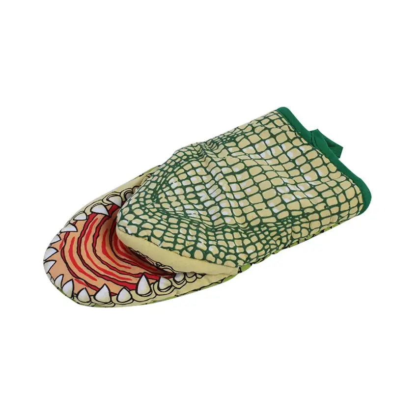 Oven Mitts | Crocodile Pattern Cartoon Animal | Heat Resistant Thickened