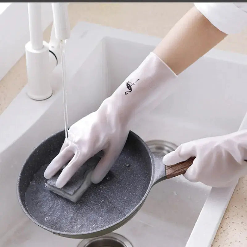 Waterproof Housework Cleaning Gloves Kitchen Cleaning Latex Laundry Dishwashing Gloves Wear Resistant Rubber Gloves from PriceLows™