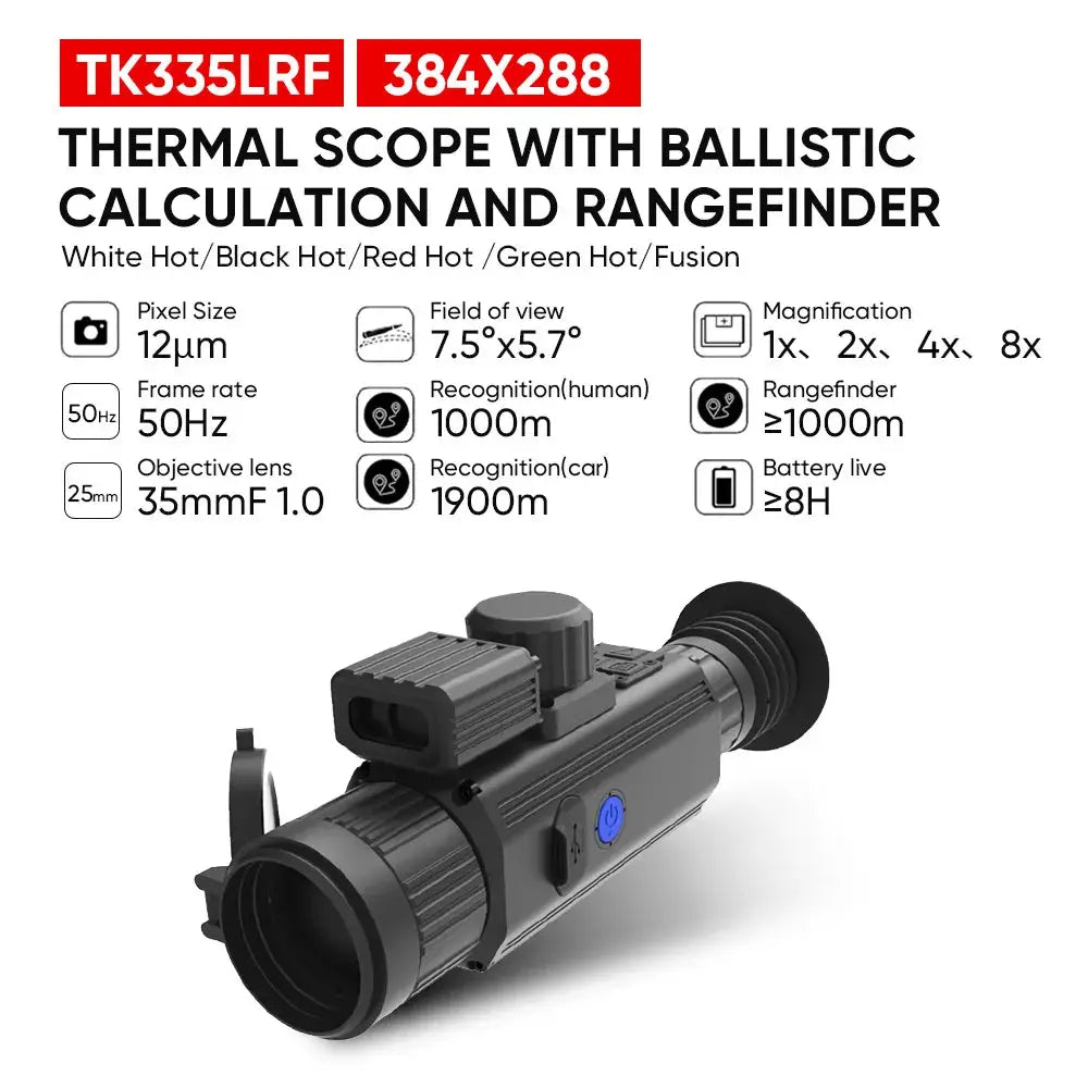 384x288/640x512 Thermal Rifle Scope, 35mm/50mm Lens, 50Hz,with Laser Rangefinder&Ballistic Calculator Night Vision Hunting Scope from PriceLows™